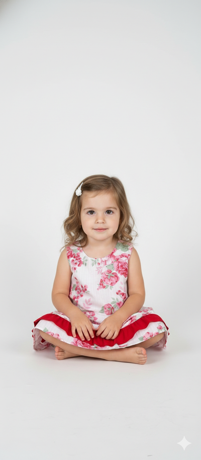 Vestido Flores Rojas