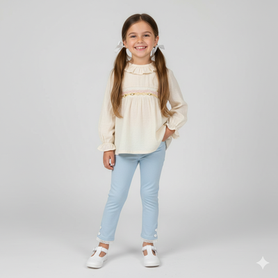  Blusa Gasa Smock Natural