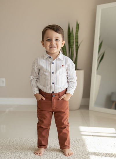 Pantalon Gabardina Ladrillo