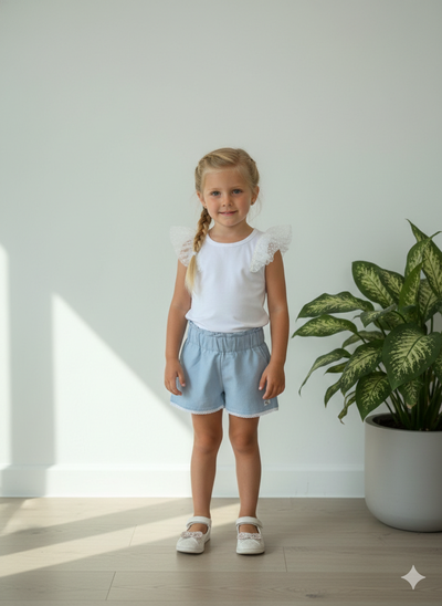 Short Bengalina Celeste 