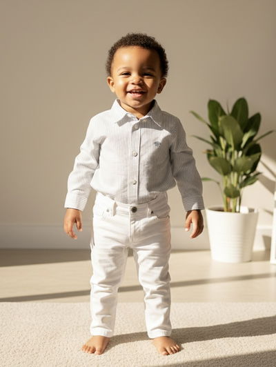 Pantalon Gabardina Blanco