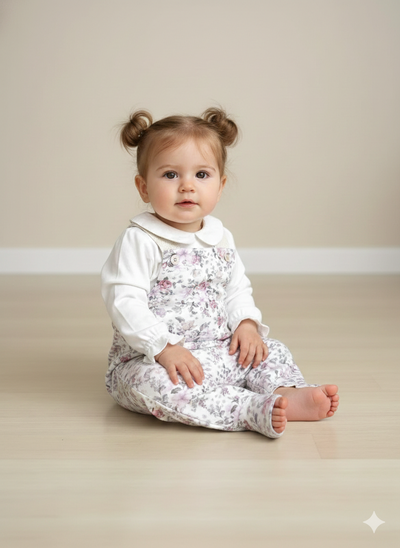 Jardinero Plush Flores rosas