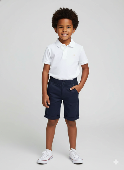 Bermuda Gabardina Azul Marino