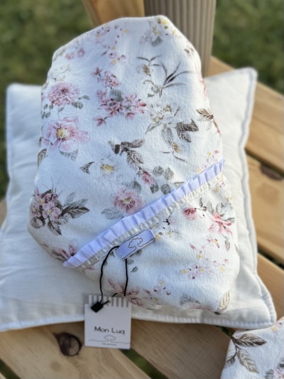Manta Plush Flores Plisado