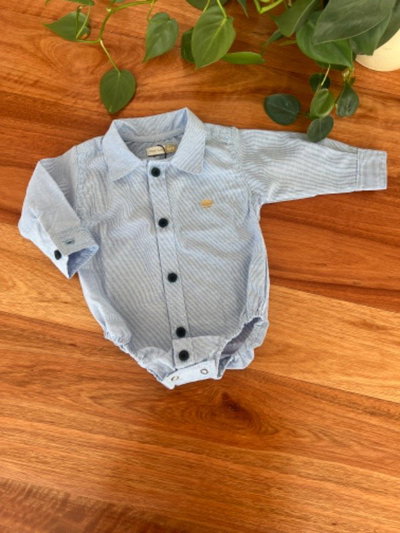 Body Camisa Ingles Rayas Azulino 