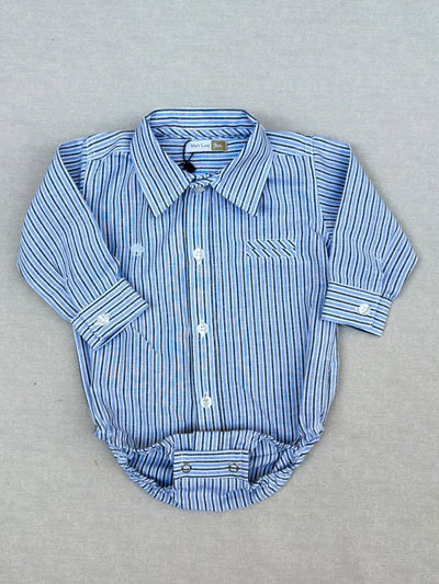 Body Camisa Ingles Rayas Azul y Gris 