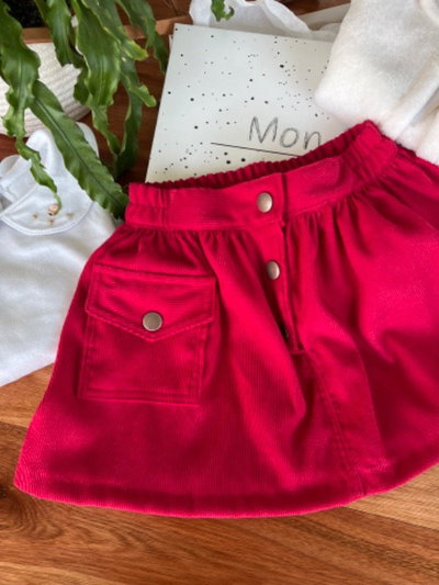 Falda Corderina Tomate