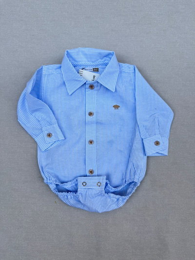 Body Camisa Ingles Rayas Celeste
