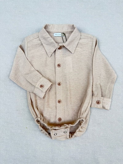 Body Camisa Ingles Lino Beige