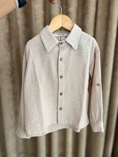 Camisa Ingles Lino Beige