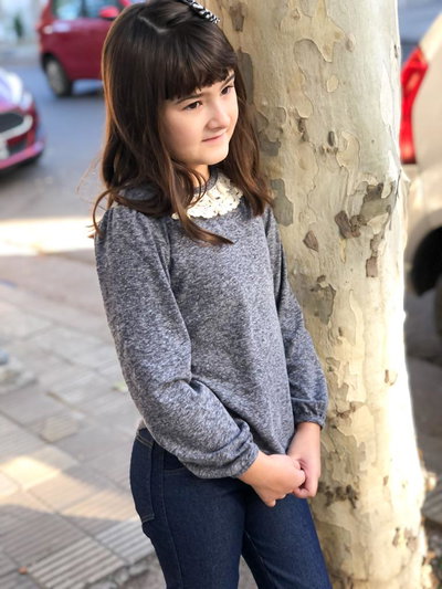 Remera Jaspeada Gris
