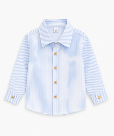 Camisa Ingles Rayas Celeste