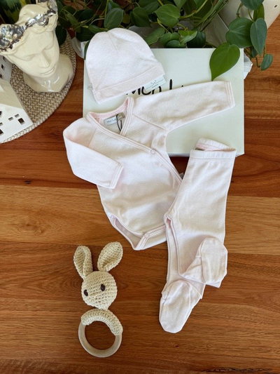 Ajuar Body Bata Rosa 