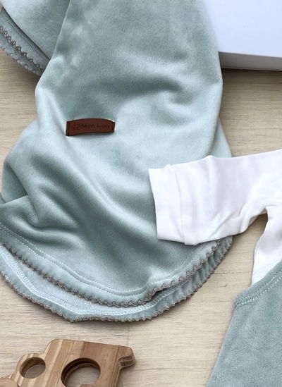 Manta Plush Verde Malva