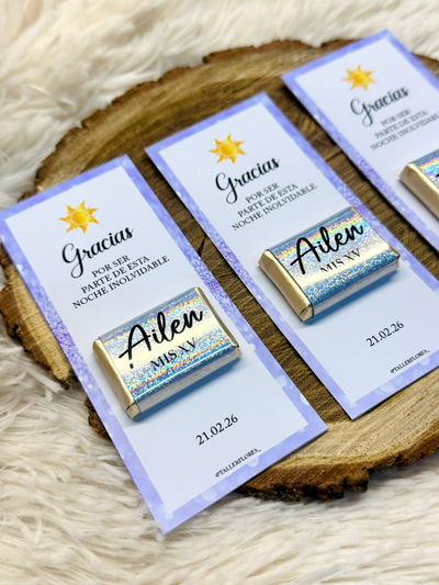 Tarjeta con mini chocolate