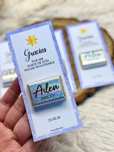 Tarjeta con mini chocolate