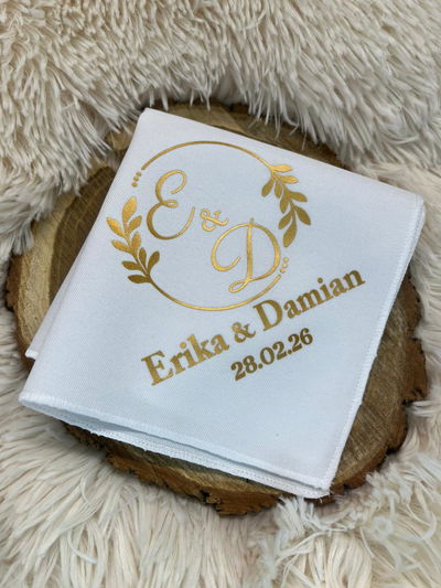 Pañuelo Blanco de Boda "Iniciales"