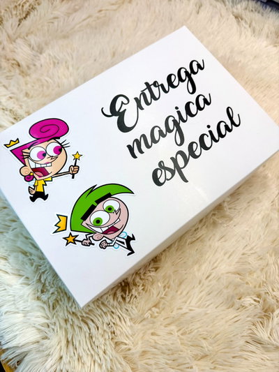 Caja para padrinos- tematica padrinos Magicos