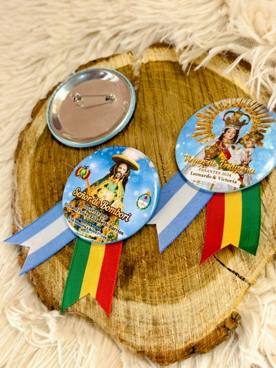 Pin prendedor de 55mm con banderas