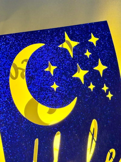 Numero de mesa Luna y estrellas