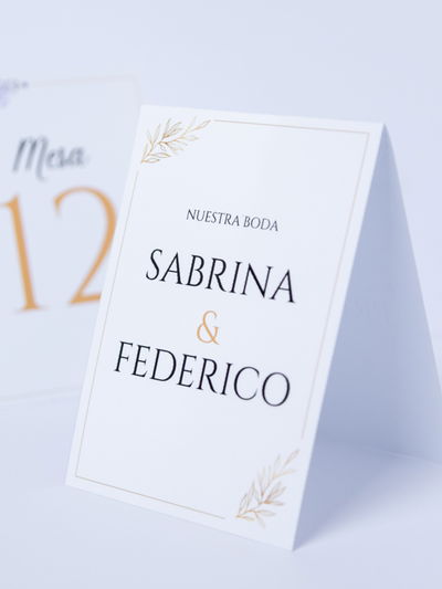 Numero de mesa tipo Carpa