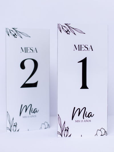 Numero de mesa Triptico