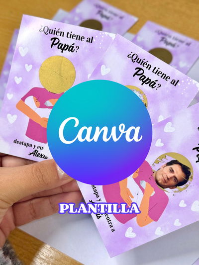 Plantilla ¿Quien es el papá? fondo rosa