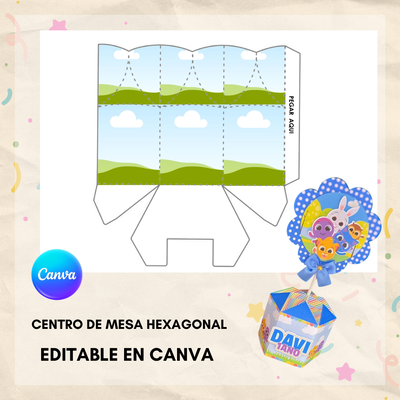 CENTRO DE MESA HEXAGONAL MEDIANO