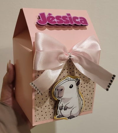 Caja tipo milk con moño xl