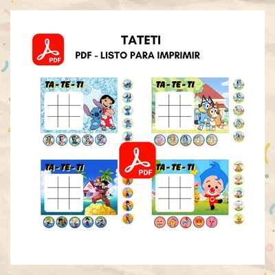 Juego de Tatetí Temático – PDF Listo para Imprimir 🎲✂️