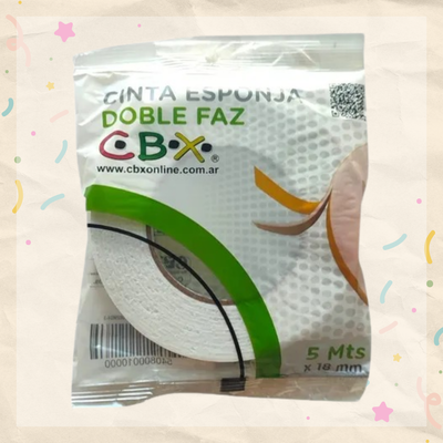 Cinta Esponja Doble Faz 5 mts 18 mm