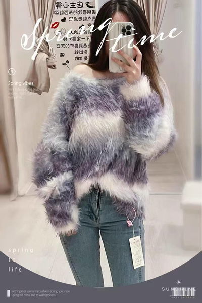 Sueter violeta degrado grueso