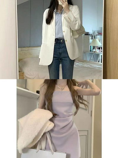 Conjunto blazer+vestido lila