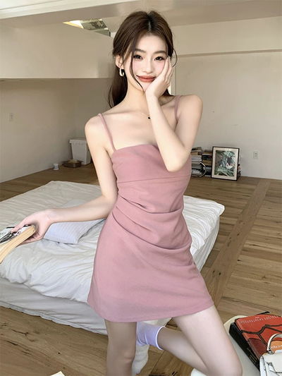 Vestido tirante rosado