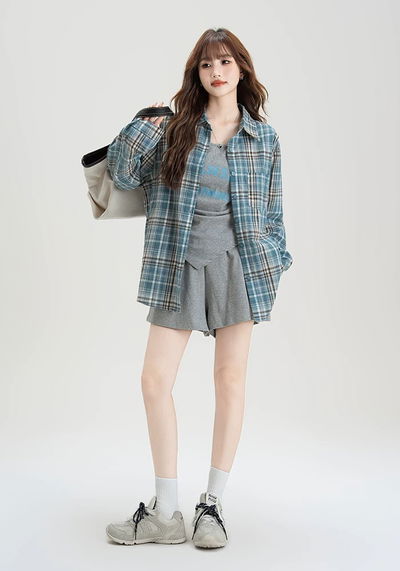 Conjunto tres piezas casual gris claro