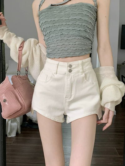 Short blanco dos botones