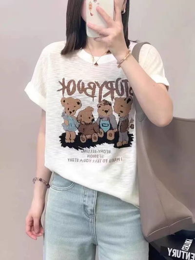 Blusa blanca semitransparente ositos