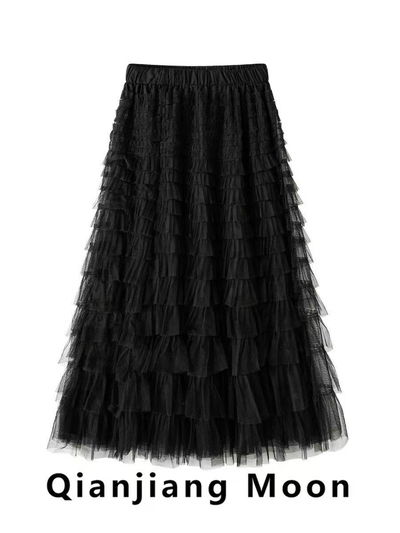 Pollera multicapas negro 