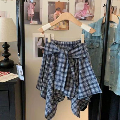 Pollera cuadrille Azul chic