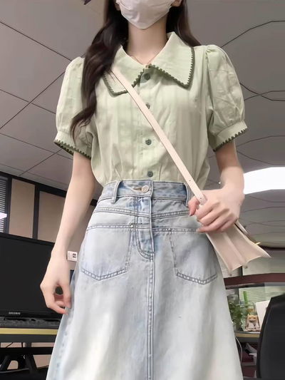 Camisa verde verano primavera 
