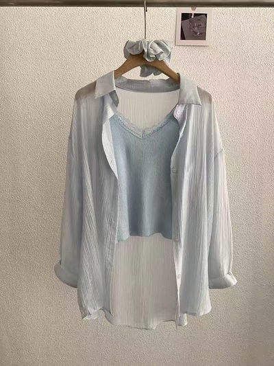 防晒衣 两件套 dos piezas camisa