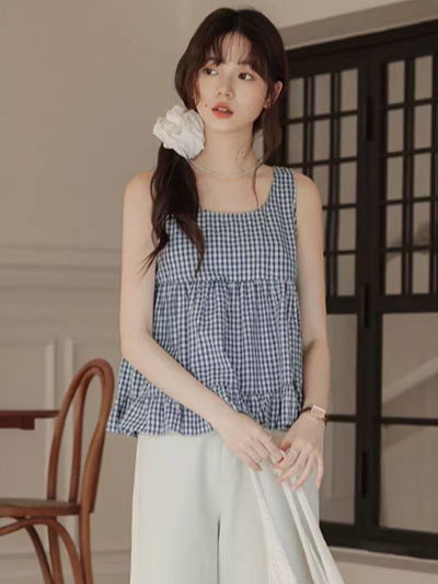 Blusa cuadrille primavera verano 