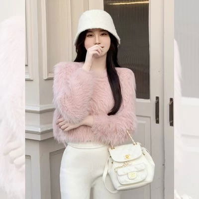 Sueter rosa chicle corto
