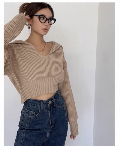 Sueter beige corto