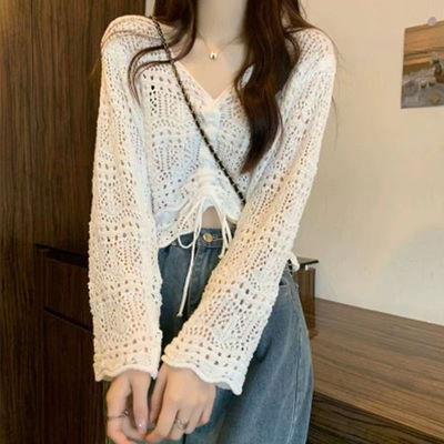 Blusa blanca tipo tejido