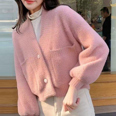 Sueter rosa cardigan