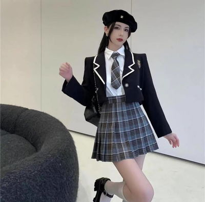 conjunto colegial pollera cuadrille