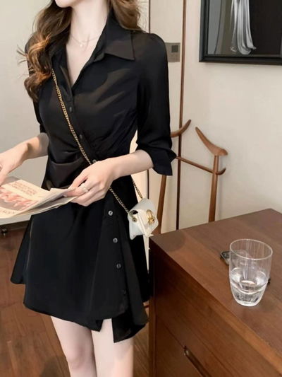 Vestido negro camisa