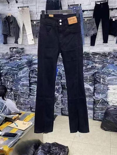 Jean unpoco campana negro talle S