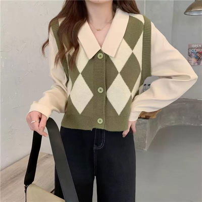 Sueter con camisa verde